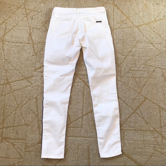 MAISON SCOTCH tuxedo stripe white skinny jeans Le Bon Vivants - Picture 4 of 10